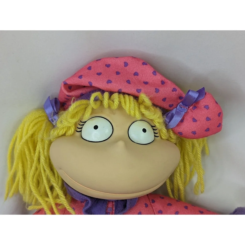 Mattel Rugrats Angelica Doll Plush 12 Inch Pink Purple‎ Hearts Stuffed